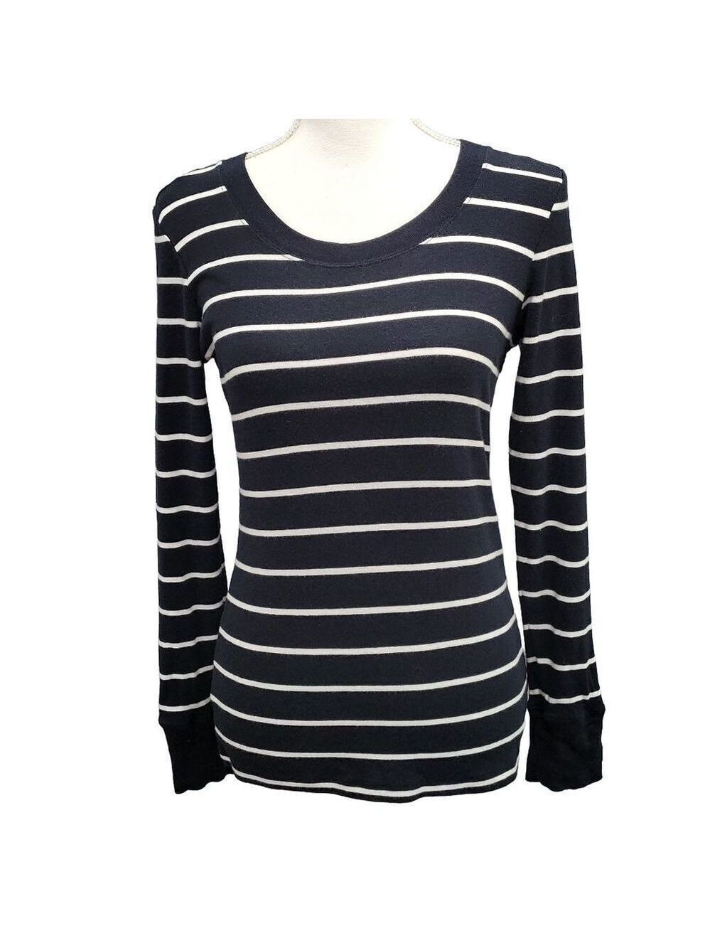 GAP | Long Sleeve Striped Knit Top | Color: Black, White | Size: M